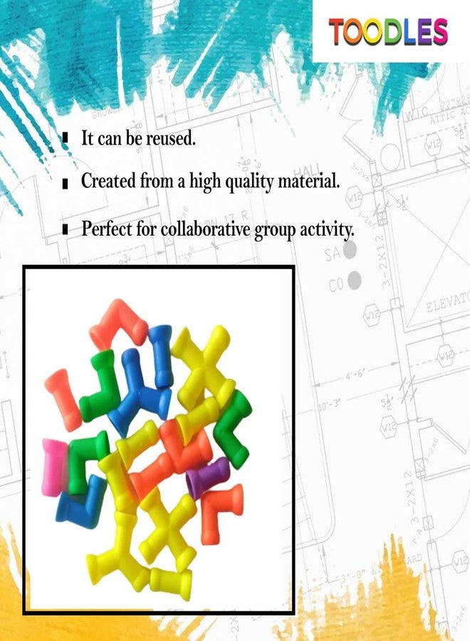 TOODLES Learnings Building Block Toy for Kids, Creative Educational Toys - Do It Yourself Colorful Plastic Building and Construction Links Toys - Image 2